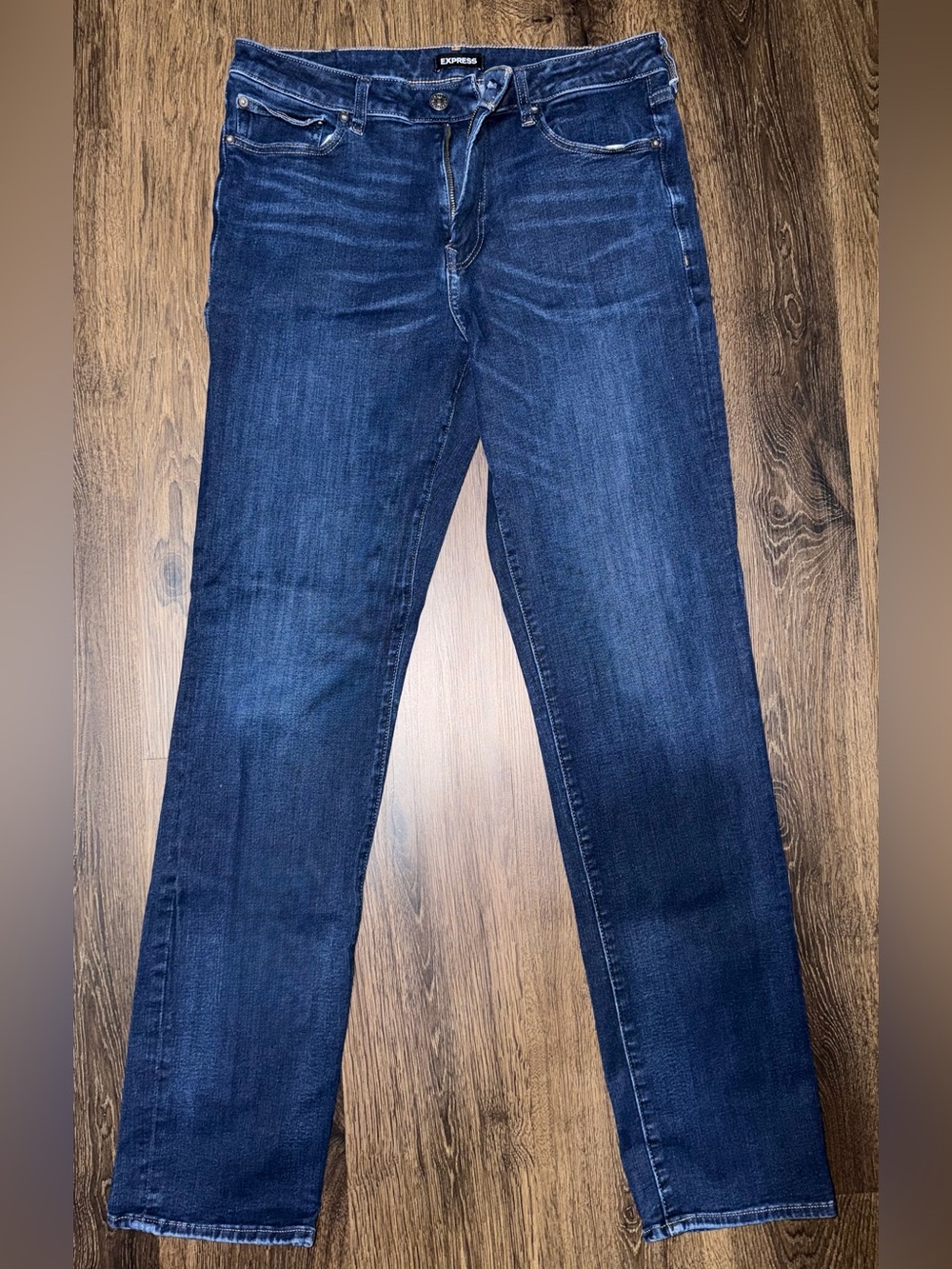 Express Men’s Straight Dark Wash 4-Way Hyper Stretch Jeans W34 - L36